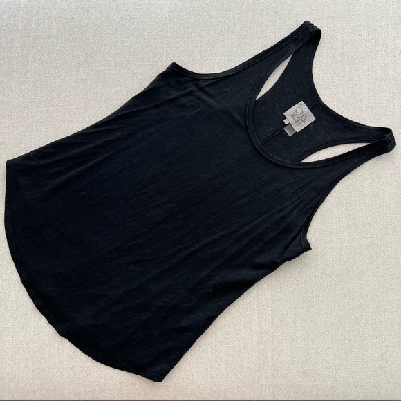 CHASER Black Seamed Shirttail Racerback Tank Top Size Large - Picture 7 of 9